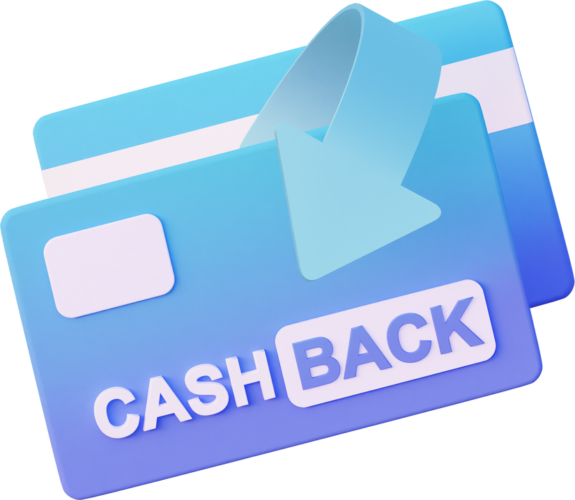 Cashback credit card for the refund of the bonus and the product.